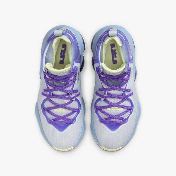 Nike LeBron 19 Older Kids' Basketball Shoes Blue / Purple | NK467VHY