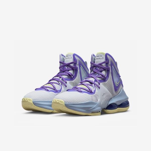 Nike LeBron 19 Older Kids' Basketball Shoes Blue / Purple | NK467VHY