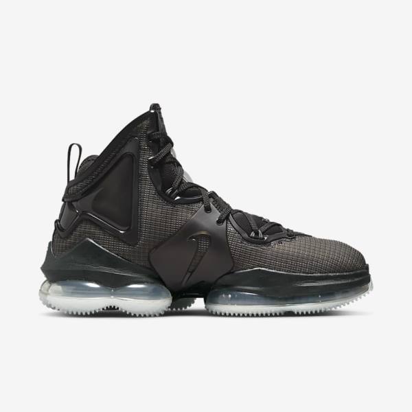 Nike LeBron 19 Women's Basketball Shoes Black / Dark Grey / Green | NK109ODU