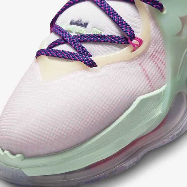 Nike LeBron 19 Women's Basketball Shoes Blue / Light Green / White / Burgundy | NK347WMG