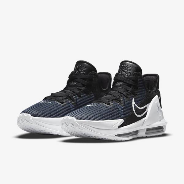 Nike LeBron Witness 6 Women's Basketball Shoes Black / Dark Obsidian / White | NK328JIP