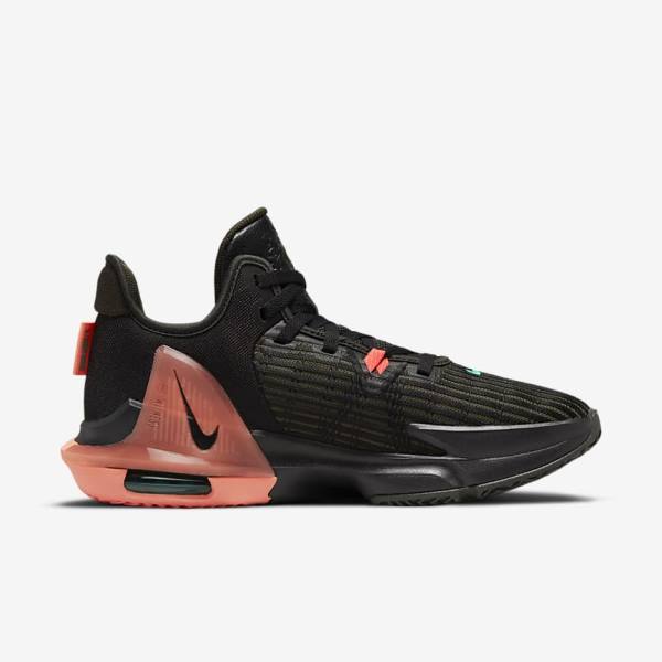 Nike LeBron Witness 6 Women's Basketball Shoes Black / Red / Metal Silver | NK946ADI