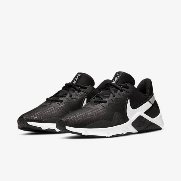 Nike Legend Essential 2 Men's Training Shoes Black / Metal Silver / White | NK375HSP