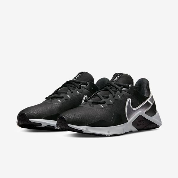 Nike Legend Essential 2 Men's Training Shoes Black / Metal Silver / Metal Grey | NK619BYH