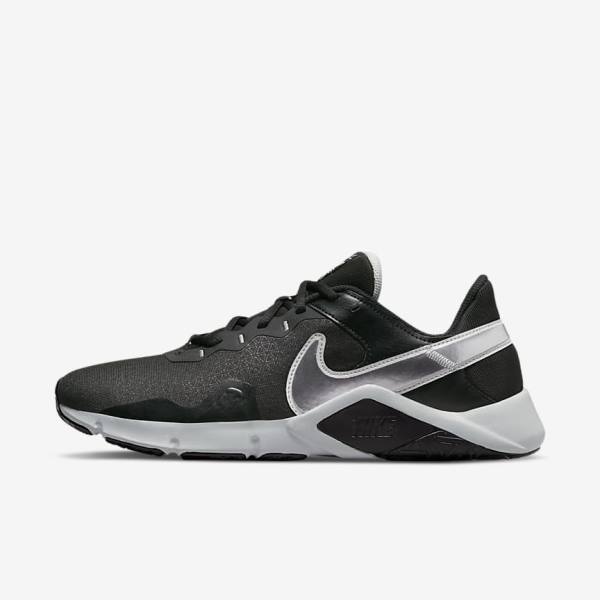 Nike Legend Essential 2 Men\'s Training Shoes Black / Metal Silver / Metal Grey | NK619BYH