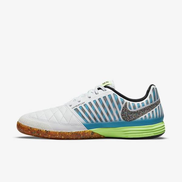 Nike Lunar Gato II IC Indoor Court Men\'s Football Shoes White / Light Blue / Black / Black | NK073FEA