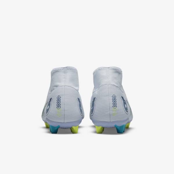 Nike Mercurial Superfly 8 Academy AG Artificial-Grass Men's Football Shoes Grey / Light Blue / Dark Blue | NK350LAW