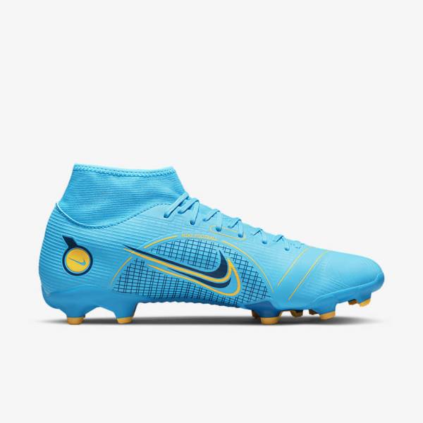 Nike Mercurial Superfly 8 Academy MG Multi-Grounds Men's Football Shoes Blue / Orange | NK093WDQ