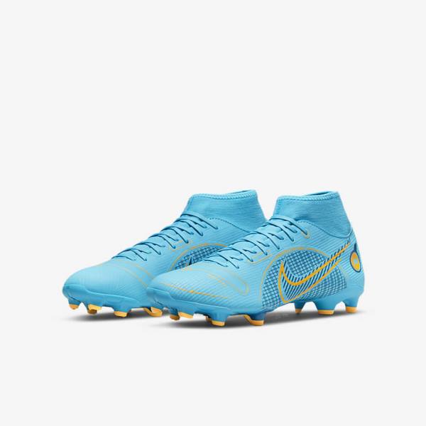 Nike Mercurial Superfly 8 Academy MG Multi-Grounds Men's Football Shoes Blue / Orange | NK093WDQ