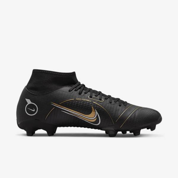 Nike Mercurial Superfly 8 Academy MG Multi-Grounds Men's Football Shoes Black / Metal Silver / Grey / Metal Gold | NK591FYP