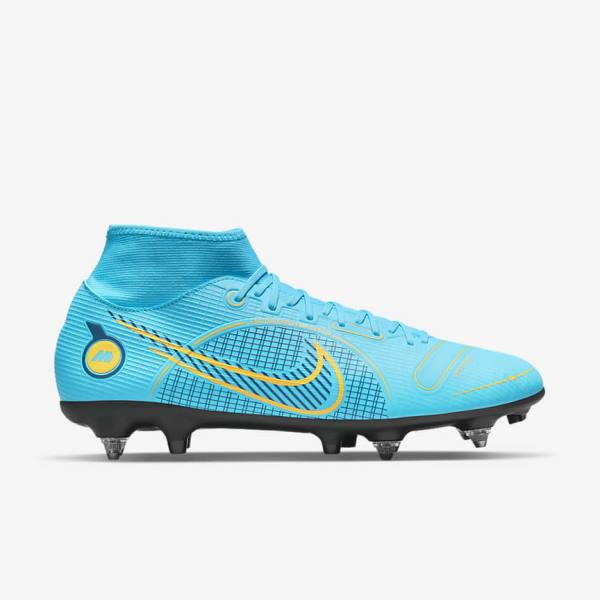 Nike Mercurial Superfly 8 Academy SG-PRO Anti-Clog Traction Soft-Grounds Men's Football Shoes Blue / Orange | NK406GHJ