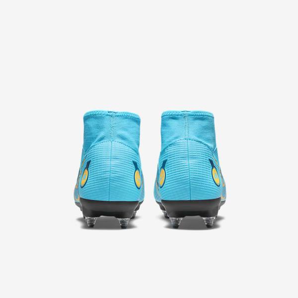 Nike Mercurial Superfly 8 Academy SG-PRO Anti-Clog Traction Soft-Grounds Men's Football Shoes Blue / Orange | NK406GHJ