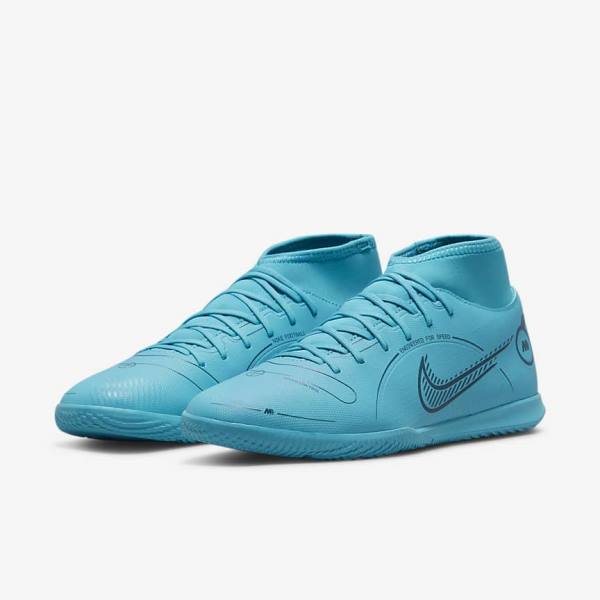 Nike Mercurial Superfly 8 Club IC Indoor Court Men's Football Shoes Blue / Orange | NK462BDP