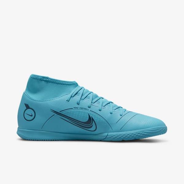 Nike Mercurial Superfly 8 Club IC Indoor Court Women's Football Shoes Blue / Orange | NK729OJV