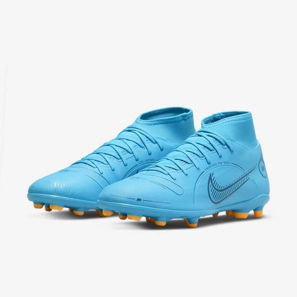 Nike Mercurial Superfly 8 Club MG Multi-Grounds Women's Football Shoes Blue / Orange | NK128FVY