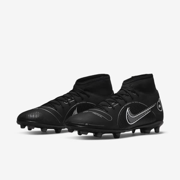 Nike Mercurial Superfly 8 Club MG Multi-Grounds Men's Football Shoes Black / Grey / Metal Silver | NK728UWE