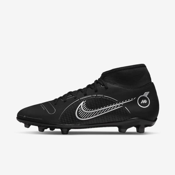 Nike Mercurial Superfly 8 Club MG Multi-Grounds Men\'s Football Shoes Black / Grey / Metal Silver | NK728UWE