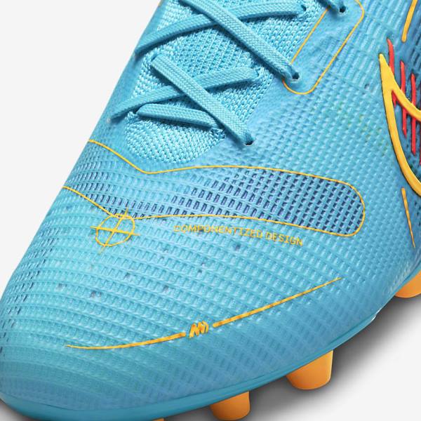 Nike Mercurial Superfly 8 Elite AG Artificial-Grasss Men's Football Shoes Blue / Orange | NK783XIM