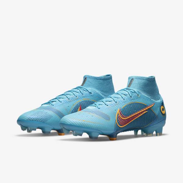 Nike Mercurial Superfly 8 Elite FG Firm-Grounds Women's Football Shoes Blue / Orange | NK271LCM