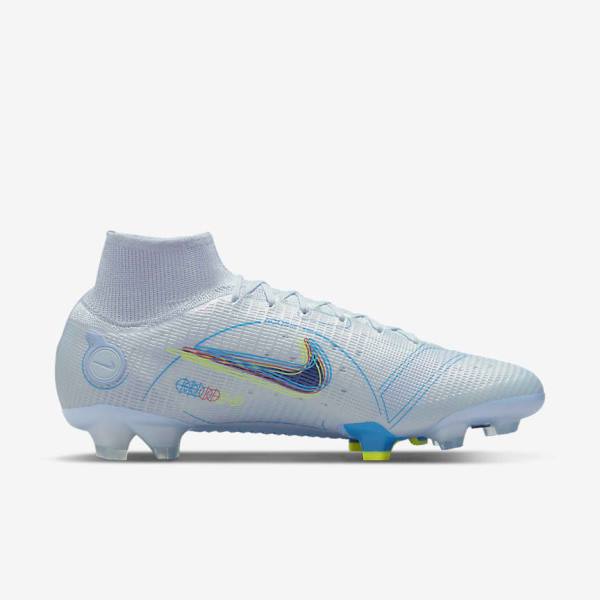 Nike Mercurial Superfly 8 Elite FG Firm-Grounds Women's Football Shoes Grey / Light Blue / Blue | NK295HQK