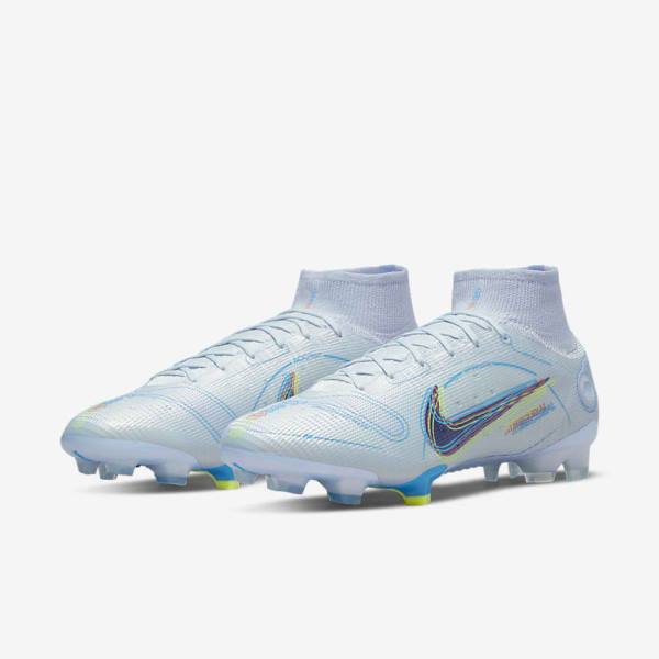 Nike Mercurial Superfly 8 Elite FG Firm-Grounds Women's Football Shoes Grey / Light Blue / Blue | NK295HQK