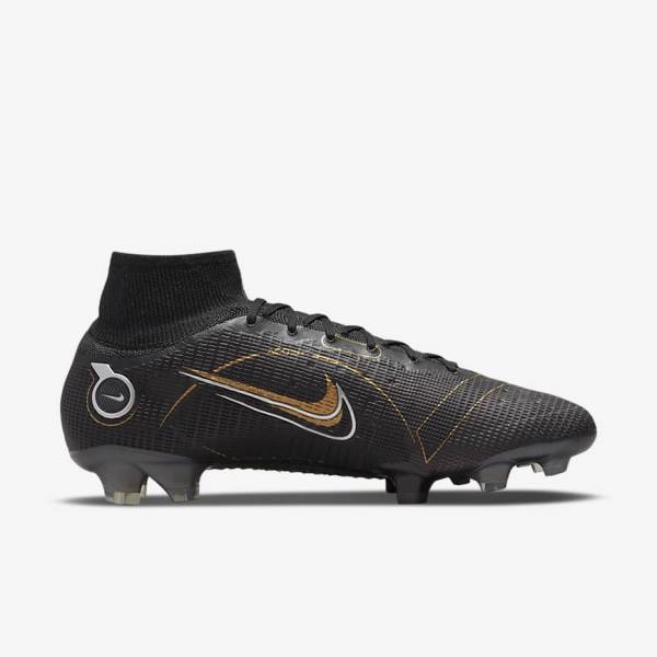 Nike Mercurial Superfly 8 Elite FG Firm-Grounds Women's Football Shoes Black / Metal Silver / Grey / Metal Gold | NK520VZH