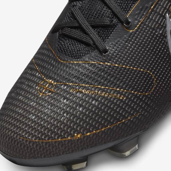 Nike Mercurial Superfly 8 Elite FG Firm-Grounds Women's Football Shoes Black / Metal Silver / Grey / Metal Gold | NK520VZH