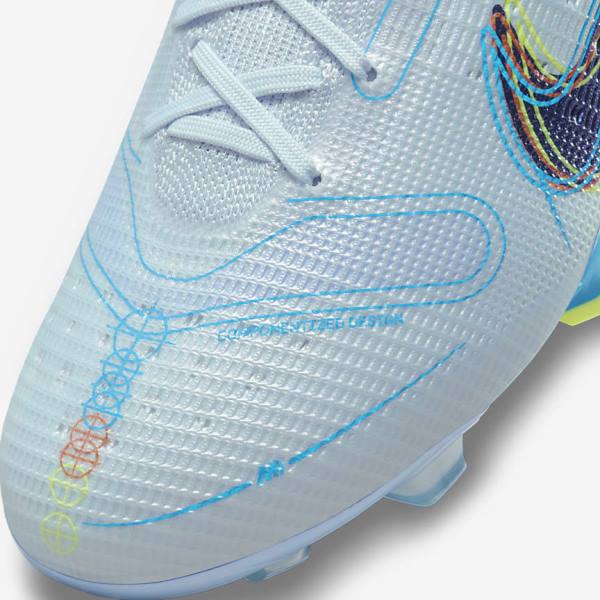 Nike Mercurial Superfly 8 Elite FG Firm-Grounds Men's Football Shoes Grey / Light Blue / Blue | NK750NZG