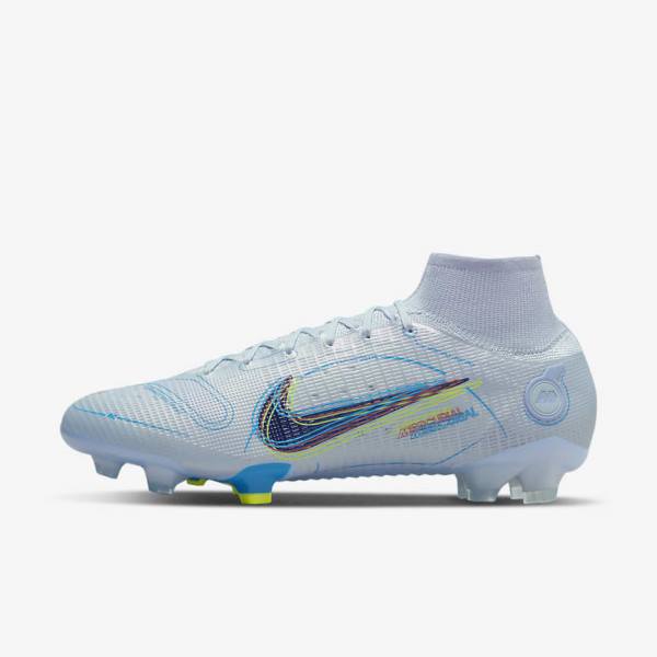 Nike Mercurial Superfly 8 Elite FG Firm-Grounds Men\'s Football Shoes Grey / Light Blue / Blue | NK750NZG