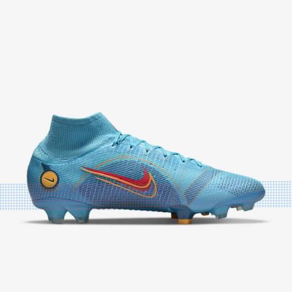 Nike Mercurial Superfly 8 Elite FG Firm-Grounds Men's Football Shoes Blue / Orange | NK869ELO