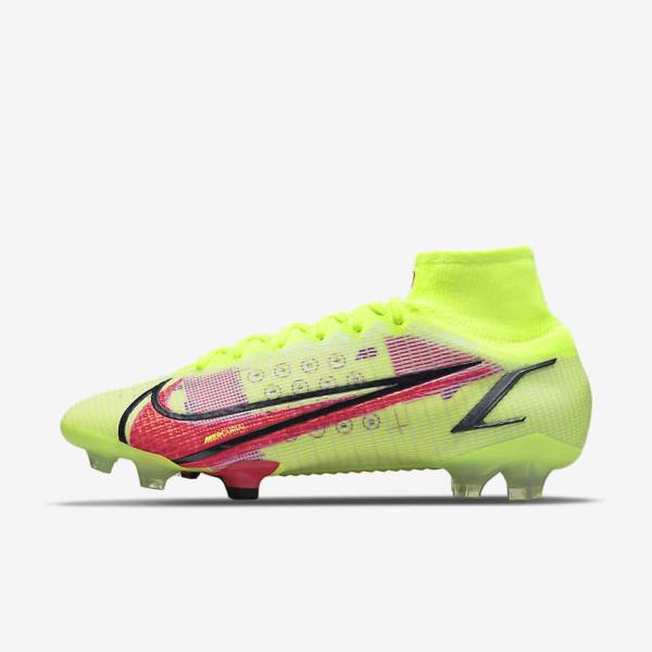 Nike Mercurial Superfly 8 Elite FG Firm-Grounds Men\'s Football Shoes Black / Light Red | NK890LCM