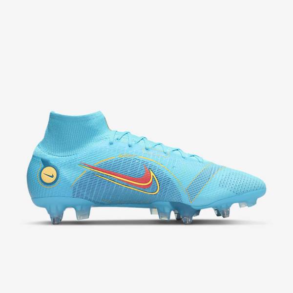 Nike Mercurial Superfly 8 Elite SG-PRO Anti-Clog Traction Soft-Ground Women's Football Shoes Blue / Orange | NK469LFD