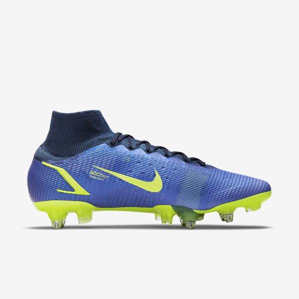 Nike Mercurial Superfly 8 Elite SG-Pro AC Soft-Ground Men's Football Shoes Blue | NK691LEX