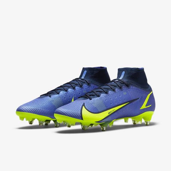 Nike Mercurial Superfly 8 Elite SG-Pro AC Soft-Ground Men's Football Shoes Blue | NK691LEX