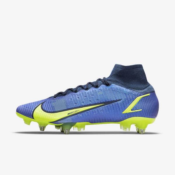 Nike Mercurial Superfly 8 Elite SG-Pro AC Soft-Ground Men\'s Football Shoes Blue | NK691LEX