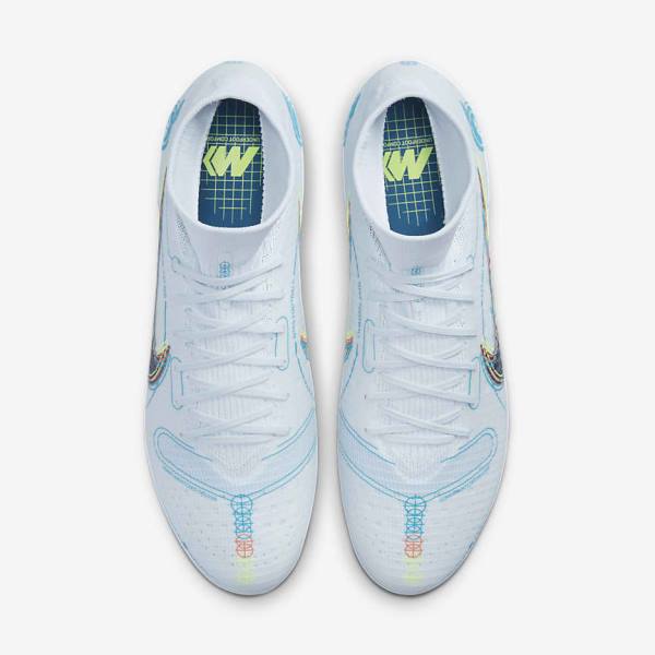 Nike Mercurial Superfly 8 Pro FG Firm-Ground Women's Football Shoes Grey / Light Blue / Dark Blue | NK162CYN