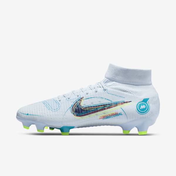 Nike Mercurial Superfly 8 Pro FG Firm-Ground Women\'s Football Shoes Grey / Light Blue / Dark Blue | NK162CYN