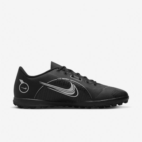 Nike Mercurial Vapor 14 Club TF Turf Men's Football Shoes Black / Grey / Metal Silver | NK562BYT