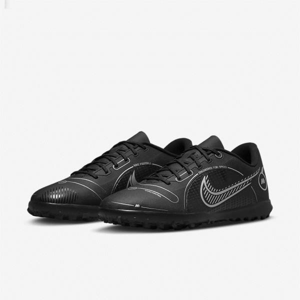 Nike Mercurial Vapor 14 Club TF Turf Men's Football Shoes Black / Grey / Metal Silver | NK562BYT