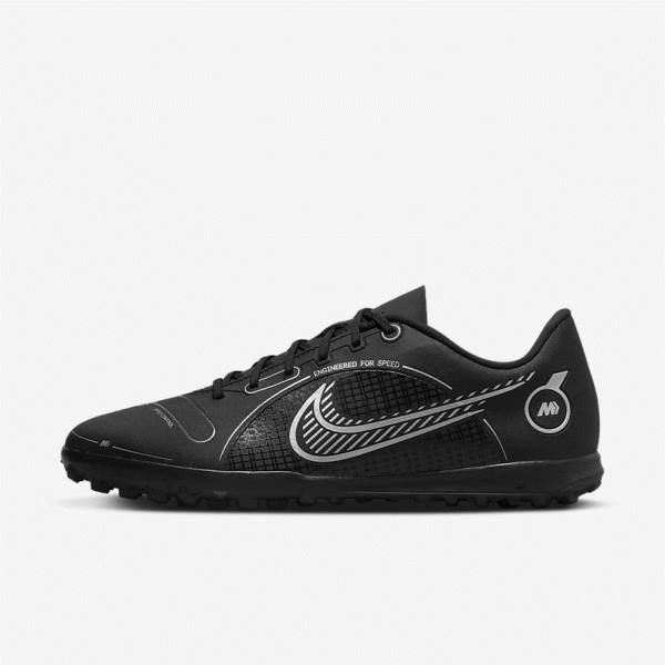 Nike Mercurial Vapor 14 Club TF Turf Men\'s Football Shoes Black / Grey / Metal Silver | NK562BYT