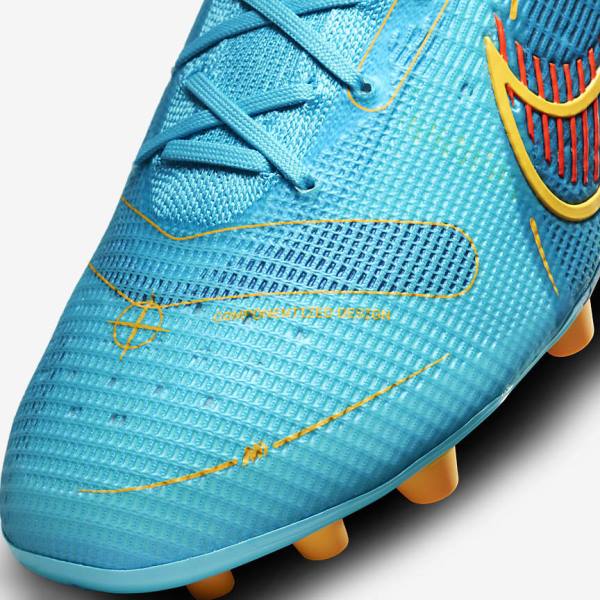 Nike Mercurial Vapor 14 Elite AG Artificial-Grounds Men's Football Shoes Blue / Orange | NK136KCG