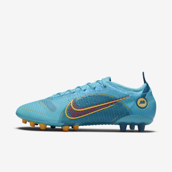 Nike Mercurial Vapor 14 Elite AG Artificial-Grounds Men\'s Football Shoes Blue / Orange | NK136KCG