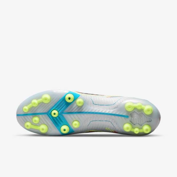 Nike Mercurial Vapor 14 Elite AG Artificial-Grounds Women's Football Shoes Grey / Light Blue / Orange / Blue | NK143LMU