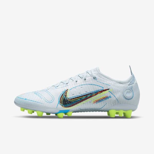 Nike Mercurial Vapor 14 Elite AG Artificial-Grounds Women\'s Football Shoes Grey / Light Blue / Orange / Blue | NK143LMU