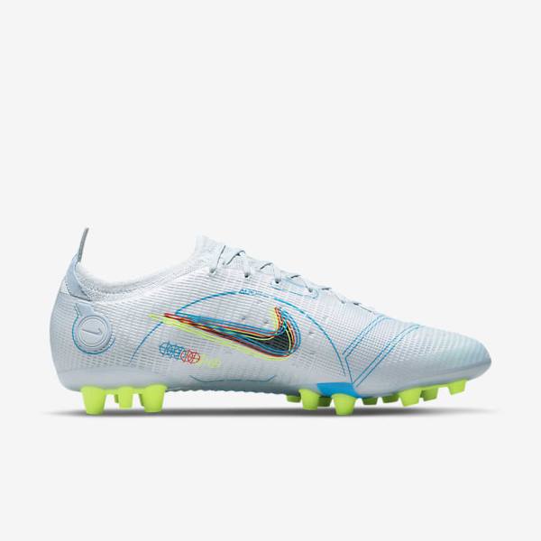 Nike Mercurial Vapor 14 Elite AG Artificial-Grounds Men's Football Shoes Grey / Light Blue / Orange / Blue | NK675JIC