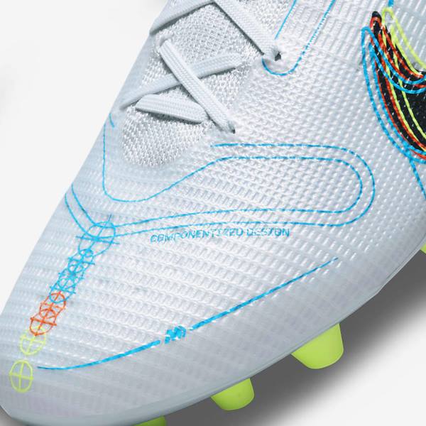 Nike Mercurial Vapor 14 Elite AG Artificial-Grounds Men's Football Shoes Grey / Light Blue / Orange / Blue | NK675JIC