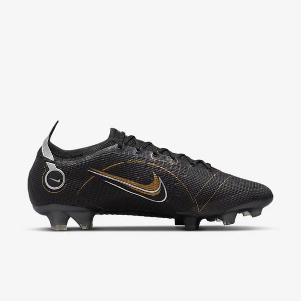 Nike Mercurial Vapor 14 Elite FG Firm-Grounds Men's Football Shoes Black / Metal Silver / Grey / Metal Gold | NK056RHN