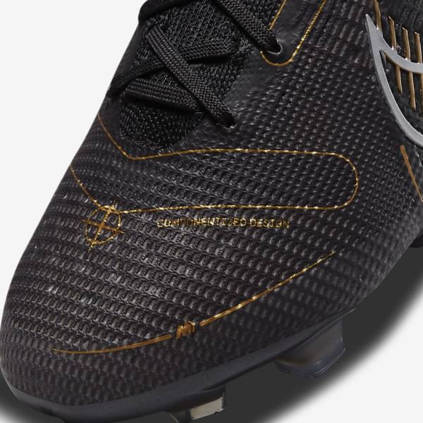 Nike Mercurial Vapor 14 Elite FG Firm-Grounds Men's Football Shoes Black / Metal Silver / Grey / Metal Gold | NK056RHN