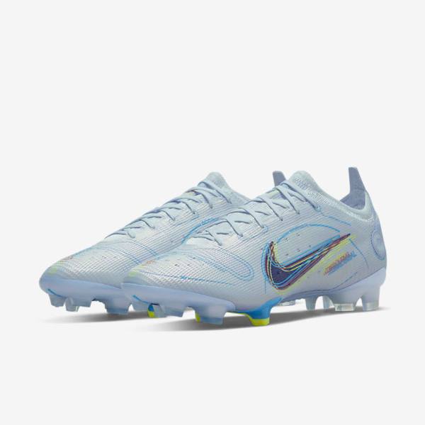 Nike Mercurial Vapor 14 Elite FG Firm-Grounds Men's Football Shoes Grey / Light Blue / Blue | NK854IAJ