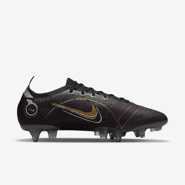 Nike Mercurial Vapor 14 Elite SG-PRO Anti-Clog Traction Soft-Grounds Women's Football Shoes Black / Metal Silver / Grey / Metal Gold | NK672LPJ